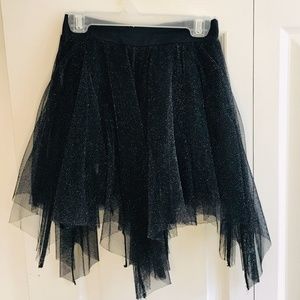 Disney D-Signed Girls Black Sparkly Tule Skirt